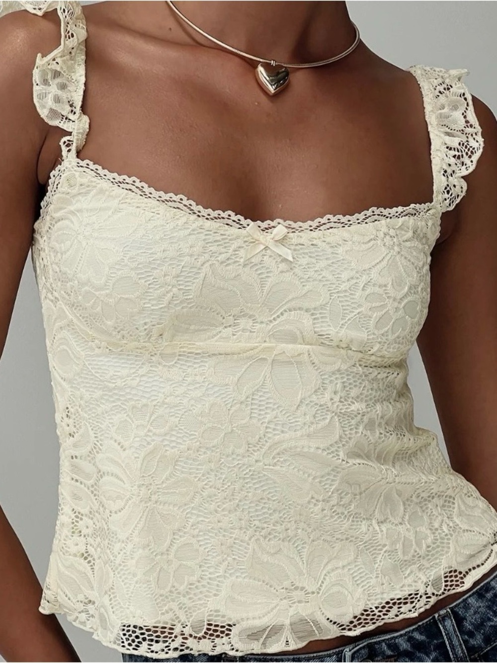 Princess Polly Madaleine Lace Top Cream 6